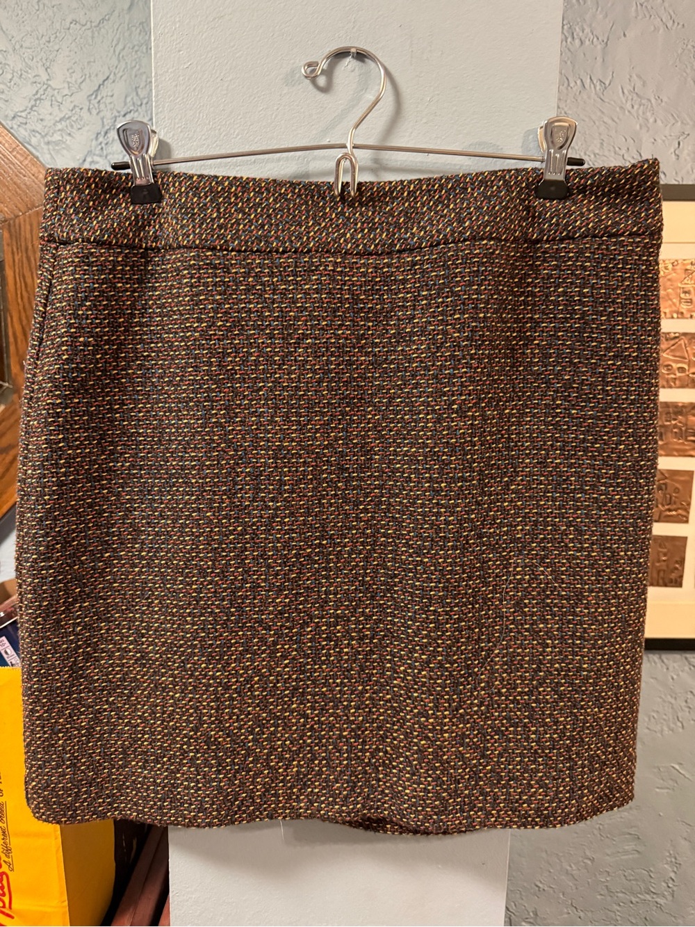 LOFT Brown Multi-Tone Tweed Mini Skirt